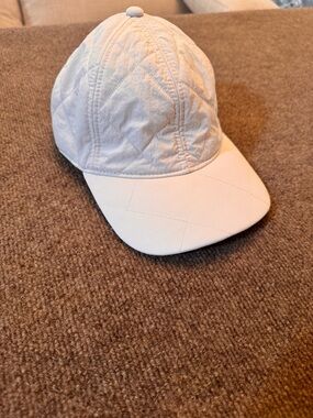 Neutral Quilted Baseball Cap Woman’s Hat Cream Adjustable Mom Hat Minimalist